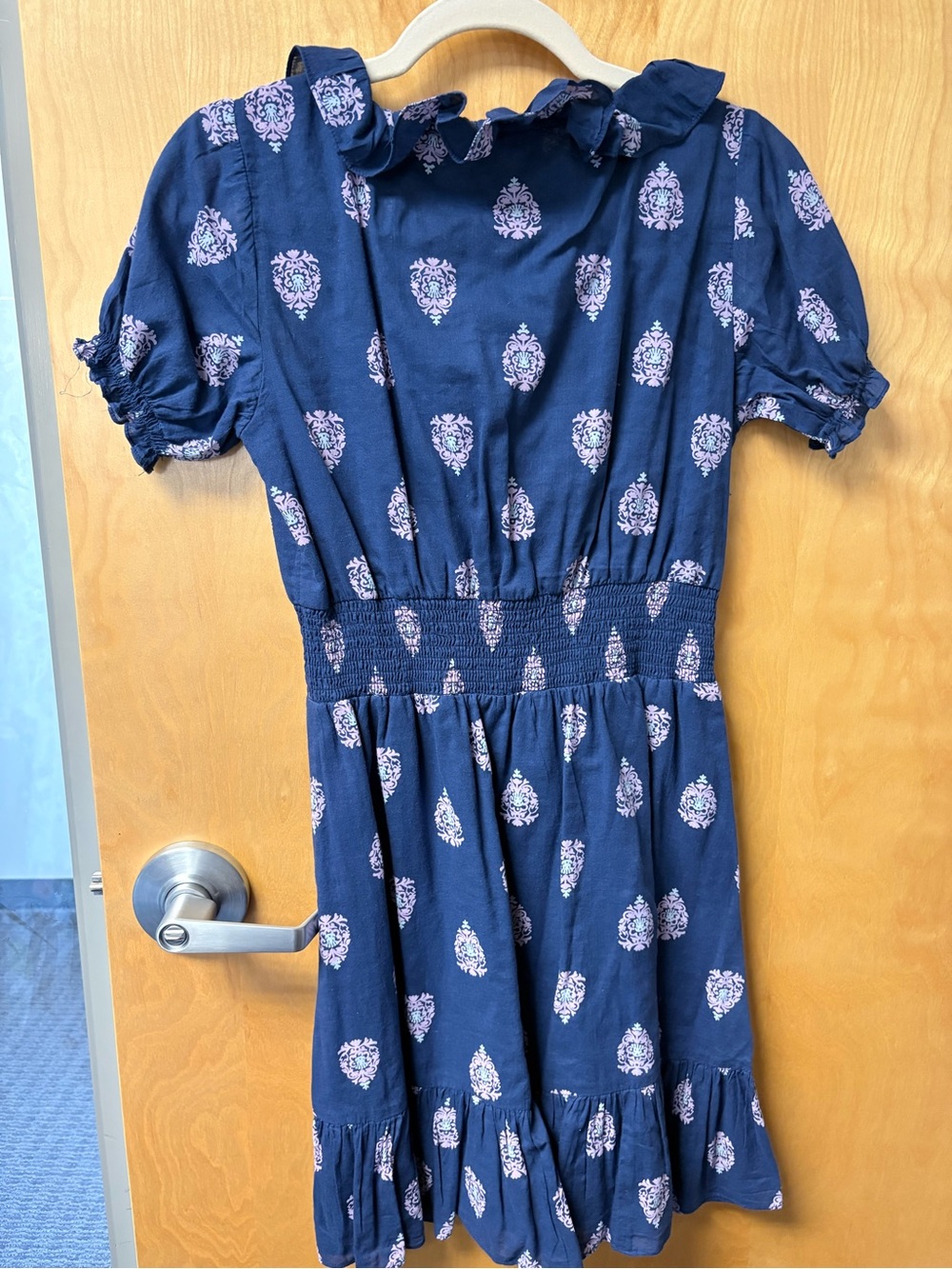 Navy Ruffle Mini Dress - Picture 3 of 3